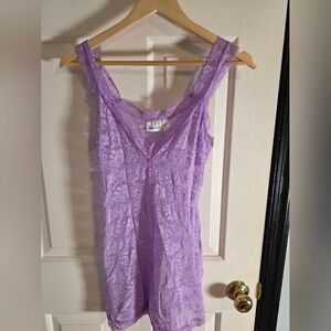 Fredrick's of Hollywood Lilac Lace Sheer Chemise Size Medium
